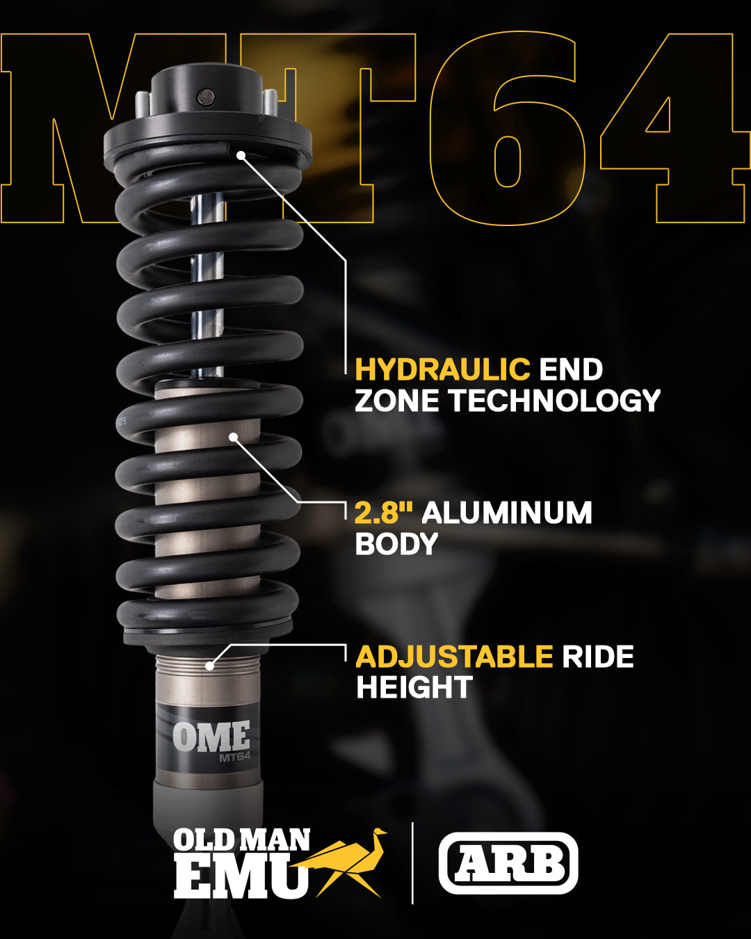 Old Man Emu MT64 Shocks Set Kit for 2024-2026 Toyota Tacoma 4WD