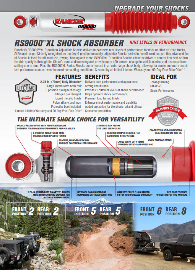 Rancho RS9000XL Shock Set – 1993-1998 Toyota T100