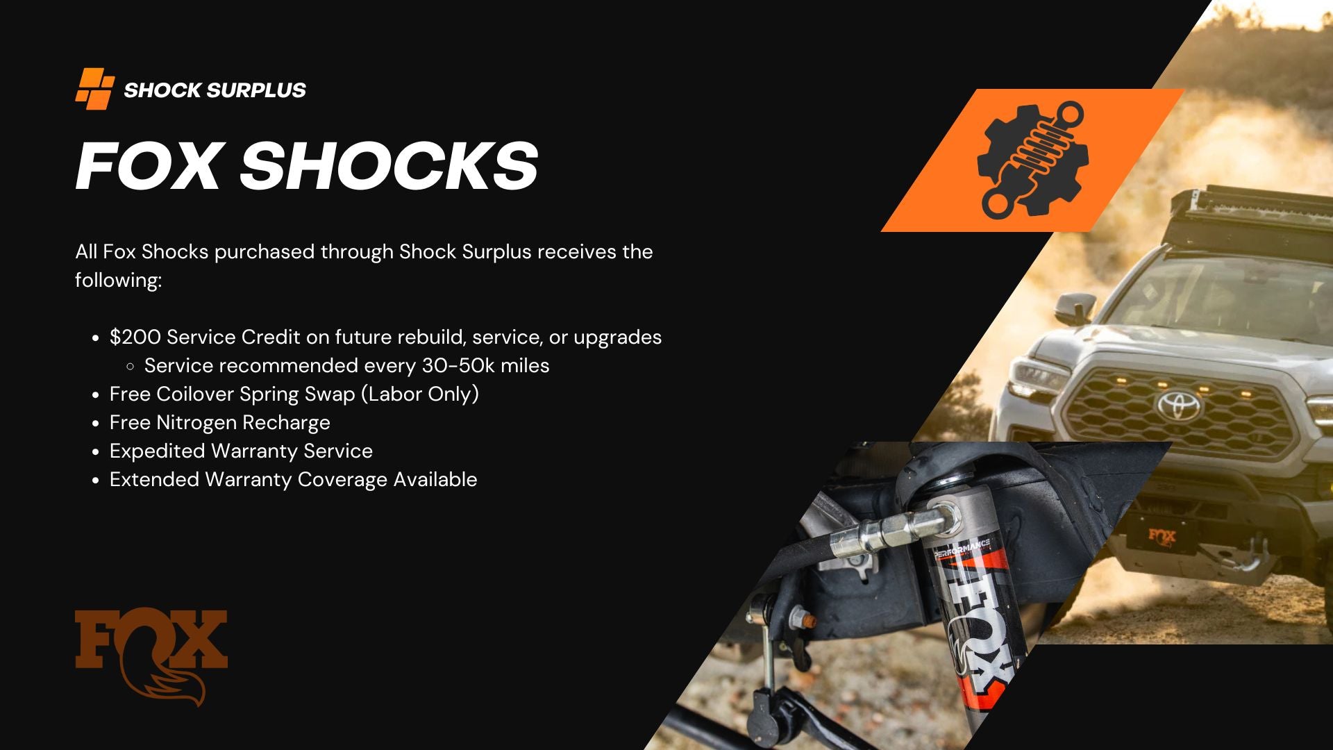 Fox 2.0 Shock Set – 2002-2006 Chevrolet Avalanche 2500