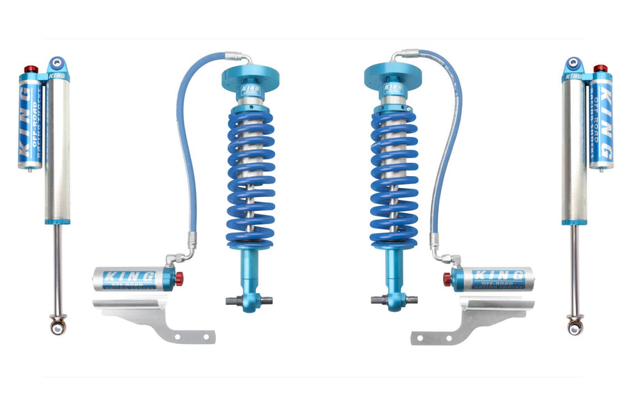 King Shocks 2.5 Performance Coilovers w/ Remote Reservoir + Rear Reservoir Shocks Set for 2015-2025 Ford F150 4WD w/0-3" lift