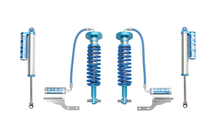 King Shocks 2.5 Performance Coilovers w/ Remote Reservoir + Rear Reservoir Shocks Set for 2015-2025 Ford F150 4WD w/0-3" lift