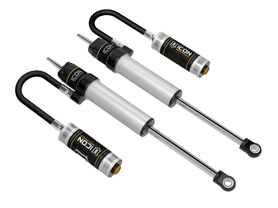Icon 2.5 Remote Reservoir Shocks Front Pair for 2007-2018 Jeep Wrangler JK 4WD RWD