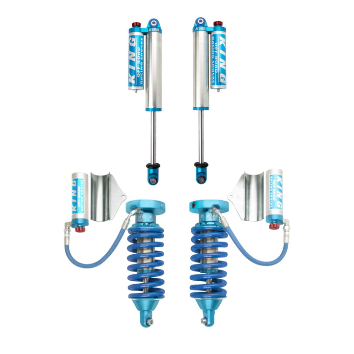 King Shocks 2.5 Performance Coilovers w/ Remote Reservoir + Rear Reservoir Shocks Set for 2004-2015 Nissan Titan 4WD RWD w/0-2.5" lift