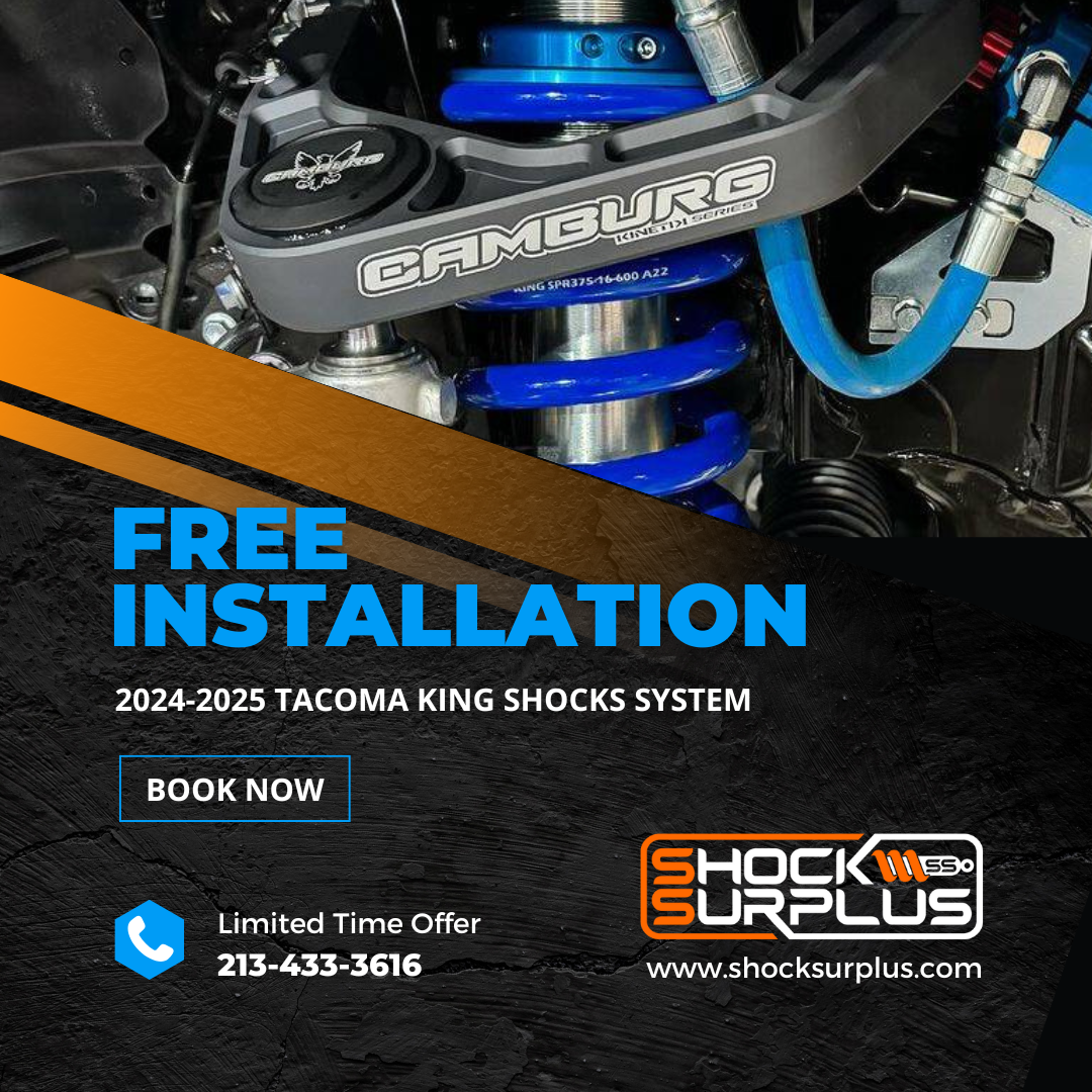 King Shocks 2024+ Toyota Tacoma 2.5 Dia Coilover W/ Remote Reservoir & Adjuster (Pair) - Front main image 1