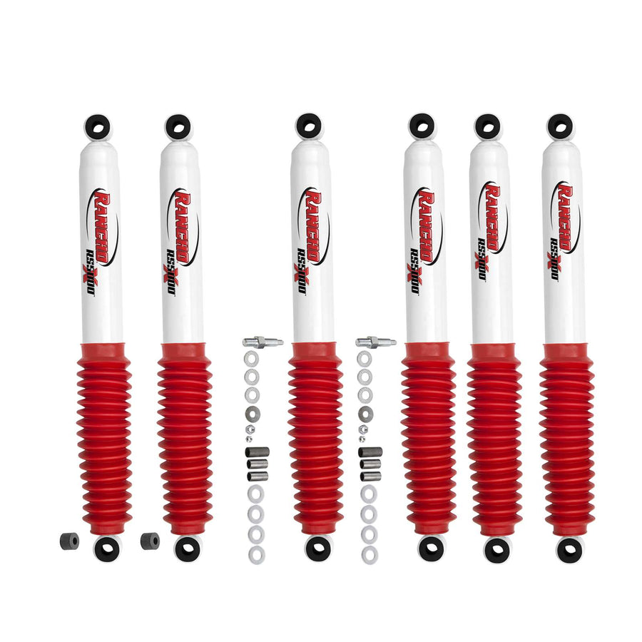 Rancho RS5000X Gas Shocks Set of 6 for 1981-1986 GMC K2500 4WD w/2.5-4" lift Quad Front