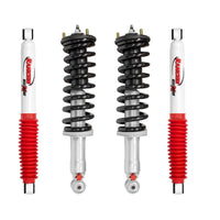 Rancho Quicklift Leveling Strut + Rear RS5000x Gas Shocks Set for 1995-2004 Toyota Tacoma 4WD w/0" lift