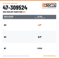 Bilstein 47-309524 Circlip Height Settings 2019-2026 Sierra 1500 AT4