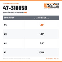 Bilstein 47-310858 Circlip Height Settings 2007-2013 Sierra 1500