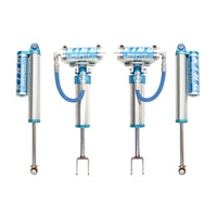 King Shocks 2.5 Performance w/ Remote Reservoir + Rear Reservoir Shocks Set for 2011-2022 Chevrolet Silverado 3500 HD 4WD