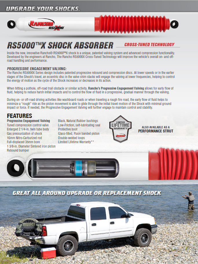 Rancho RS5000X Gas Shocks Set for 2007-2014 GMC Yukon XL 1500 4WD RWD w/4" lift
